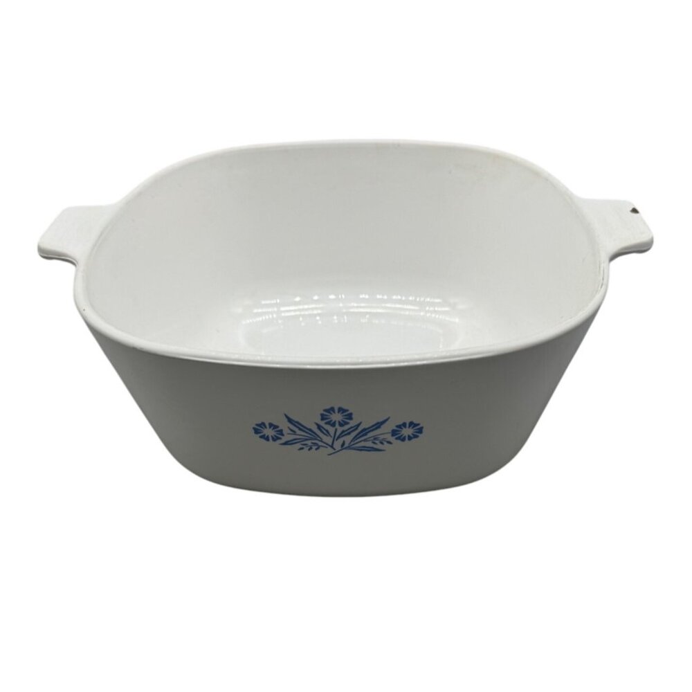 Corning Ware 2 1/2 Qt Casserole Dish Blue Cornflower Pattern Made In USA READ